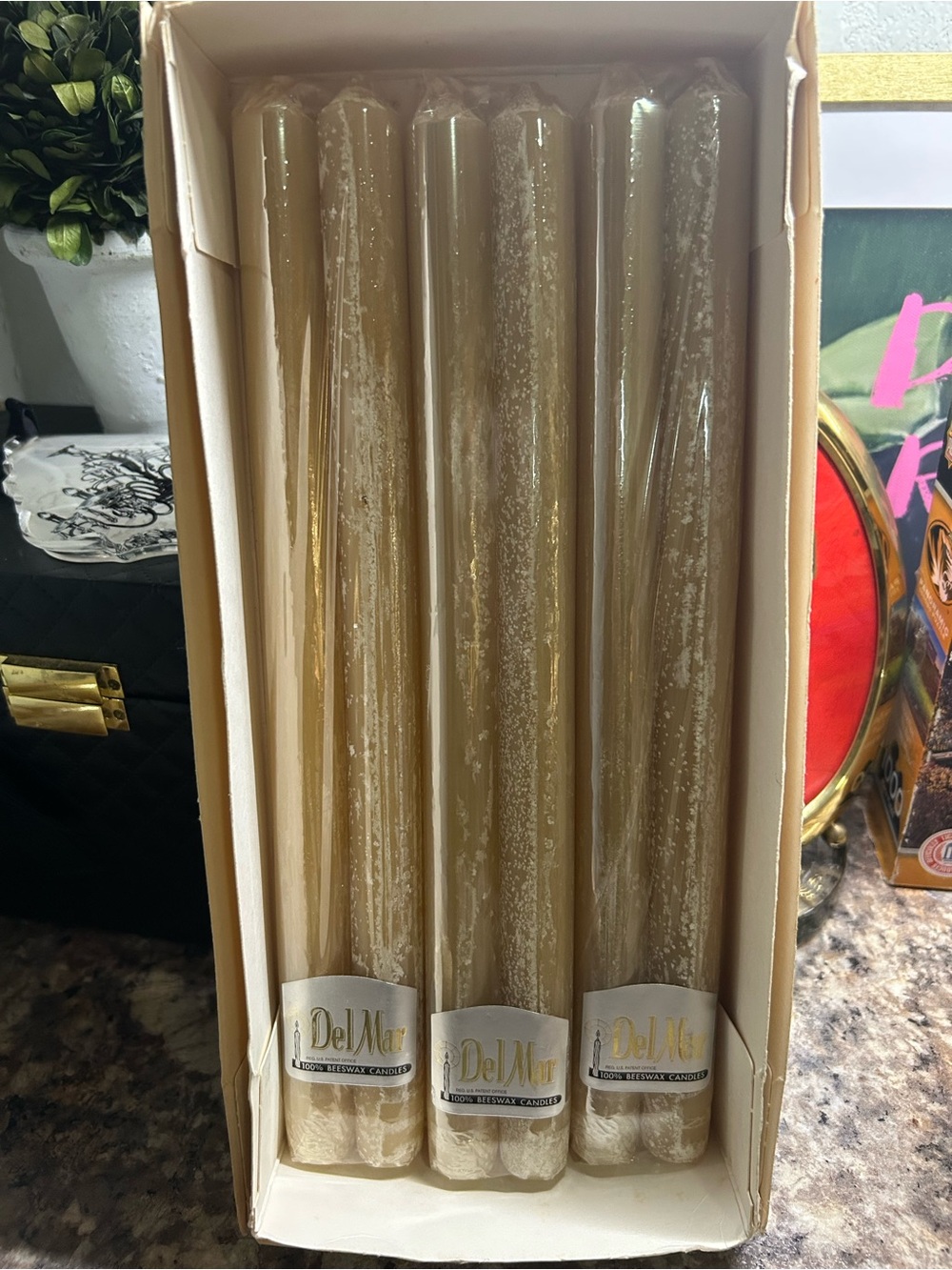 Vintage Knorr Del Mar 100% Beeswax Taper Candles - Set of 8